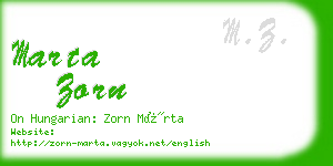 marta zorn business card